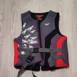 Speedo Men's Swim Vest - Black and Red